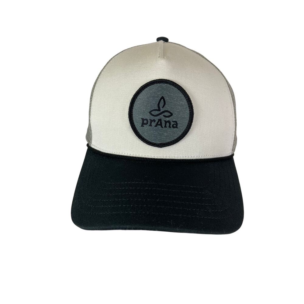 Prana Trucker Hat White Black Gray Adjustable